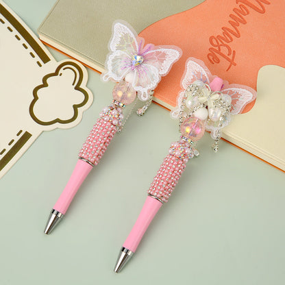 Beaded Pen Pearl Rhinestone Bow Lace Pen Handmade