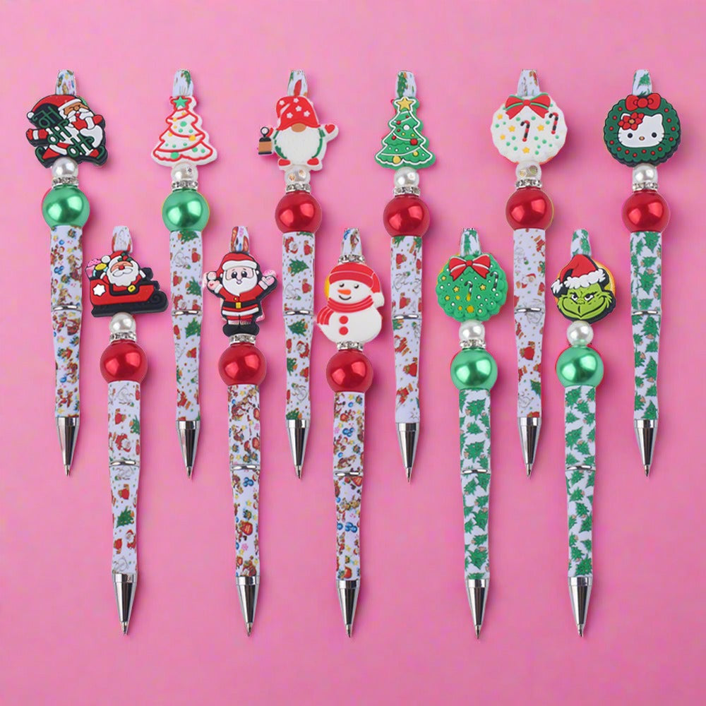 Cute Cartoon Christmas Silicone Bead Creative BallPoint