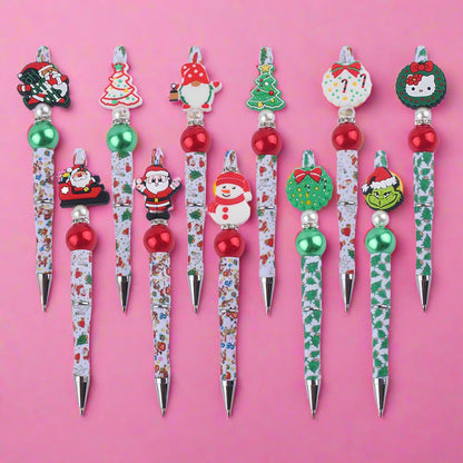Cute Cartoon Christmas Silicone Bead Creative BallPoint