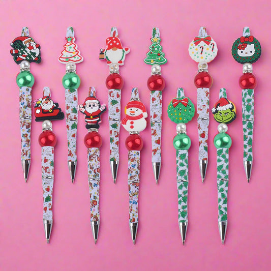 Cute Cartoon Christmas Silicone Bead Creative BallPoint