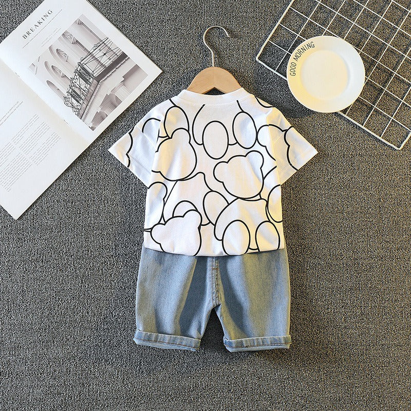 Baby Cotton Round Neck T-shirt and Shorts Set
