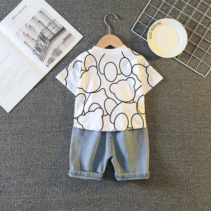 Baby Cotton Round Neck T-shirt and Shorts Set