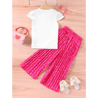 Cartoon Avatar Leg Pants Casual Polyester Two-piece Set