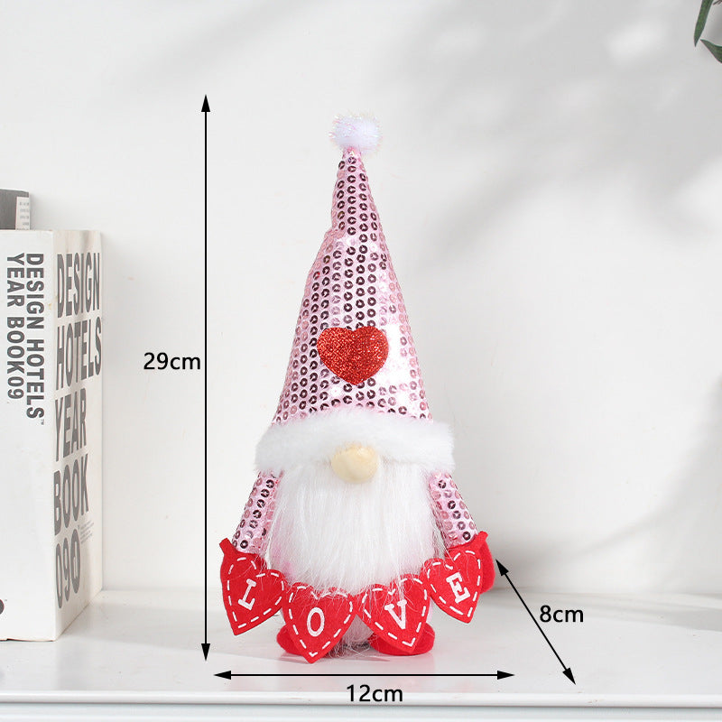 Valentine's Day Sequin Fabric Figurines