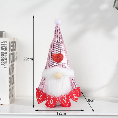 Valentine's Day Sequin Fabric Figurines