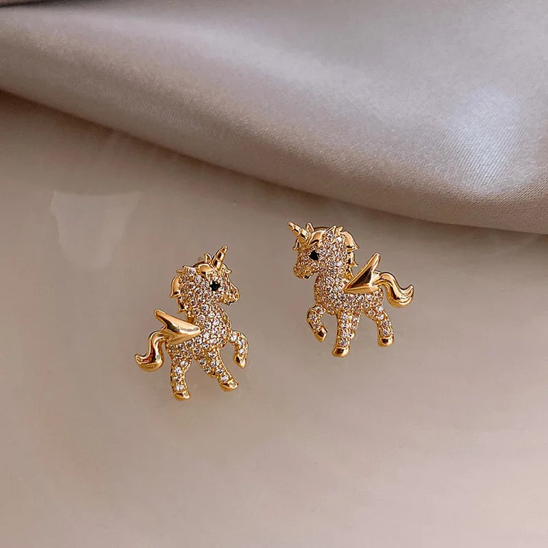 Sparkling Unicorn Studs Earrings