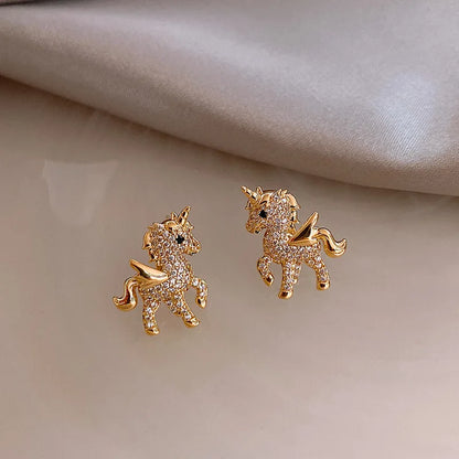 Sparkling Unicorn Studs Earrings