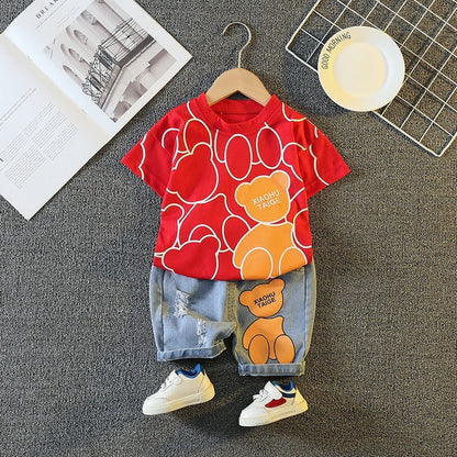 Baby Cotton Round Neck T-shirt and Shorts Set