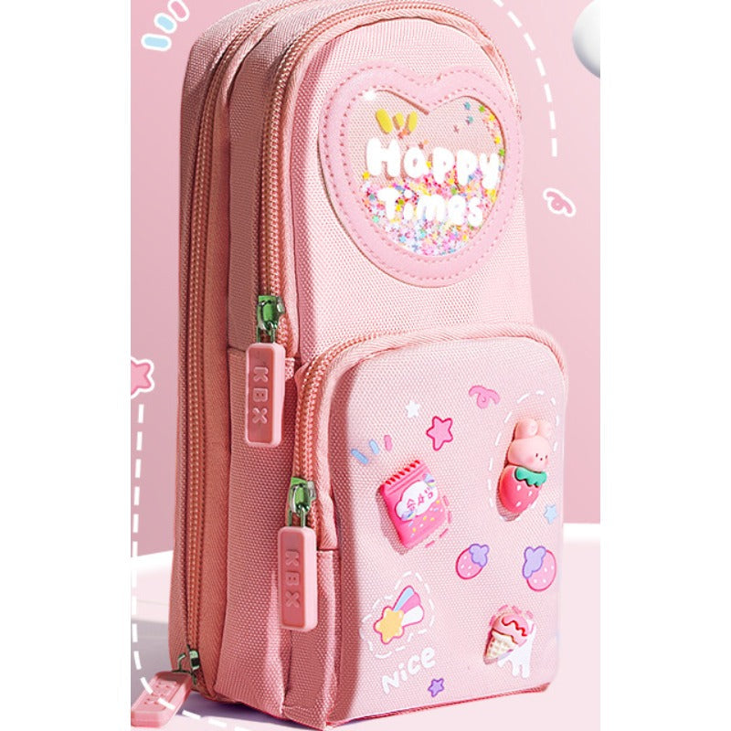 Large Capacity Backpack Canvas Pencil Case