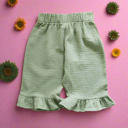 Girls' All Match Cotton Ruffled Shorts