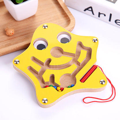 Magnetic Pen Ball Maze Animal Track Educational Wooden Toy