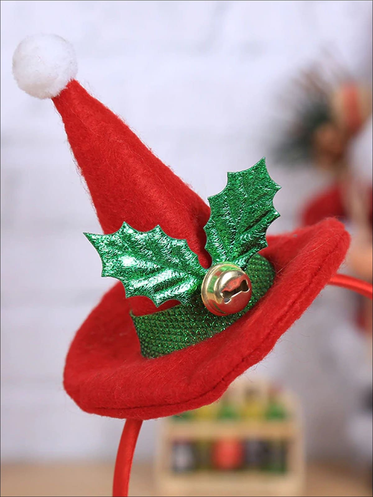 Girls Christmas Themed Santa Hat Headband