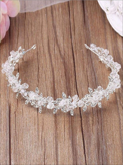Girls Clear Crystal Beaded Hairband