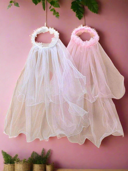 Girls Communion Floral Beaded Hairband and Tiered Veil