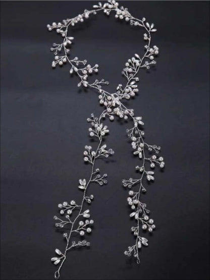 Girls Crystal and Pearl Embellished Sugar Plum Fairy Hairpiece