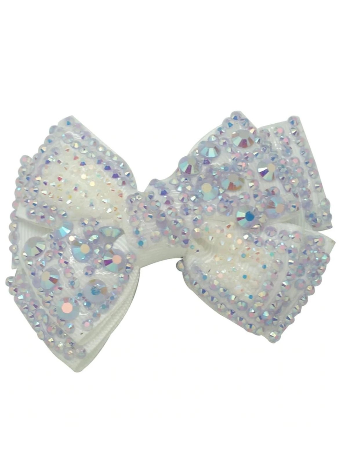 Girls Crystal Rhinestone Embellished Bow Hair Clips