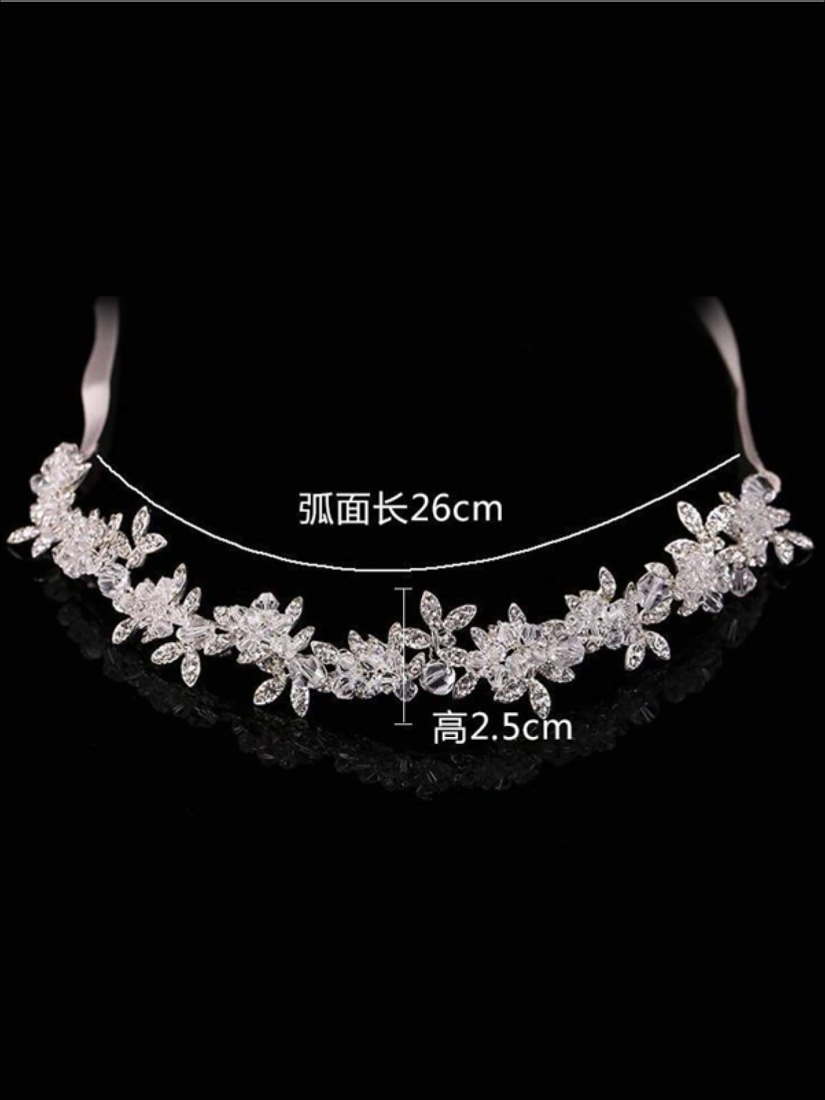 Girls Crystal Rhinestone Satin Ribbon Headpiece