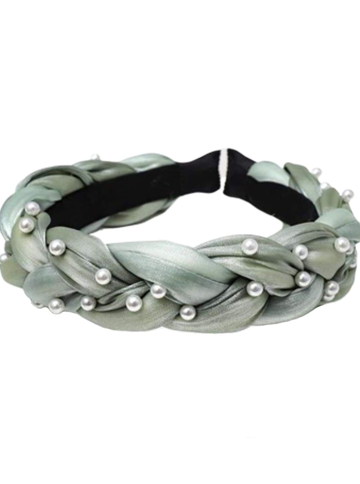 Girls Pearl Embellished Braided Headband
