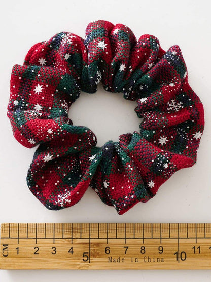Playing Festive Checkered Hair Scrunchies