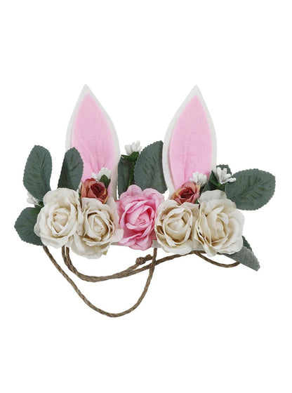 Flower Crown Bunny Ears Headband