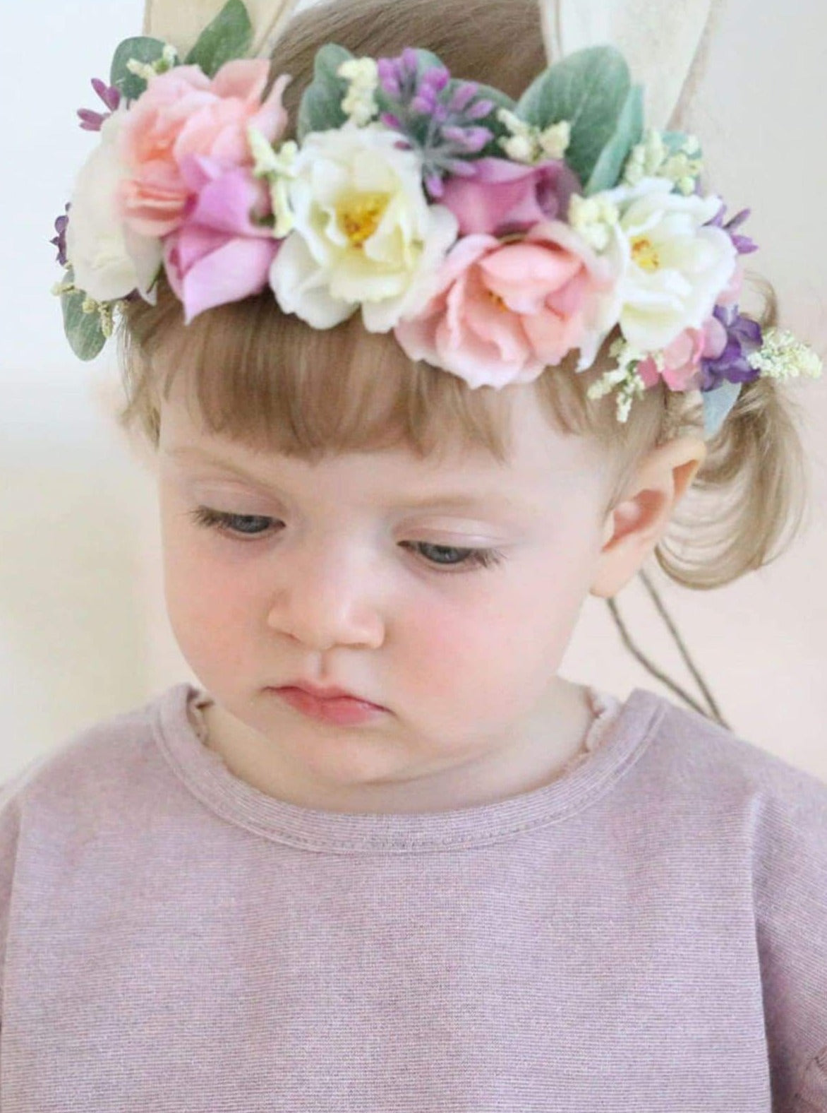 Flower Crown Bunny Ears Headband