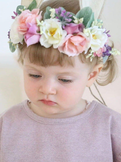 Flower Crown Bunny Ears Headband