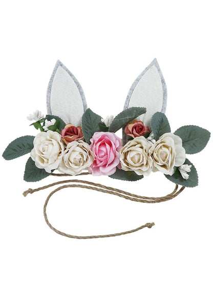 Flower Crown Bunny Ears Headband
