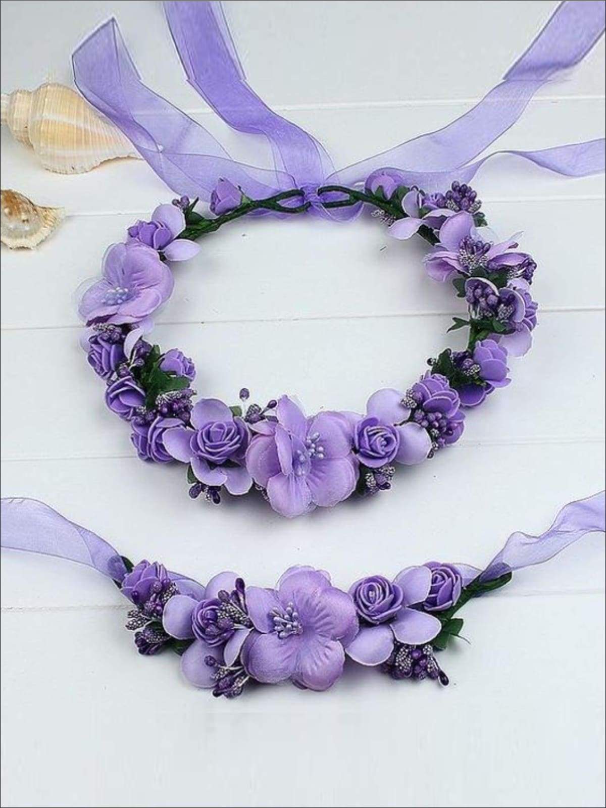 Girls Flower Halo Set