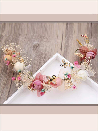 Girls Garden Fairy Flower Crown Headband