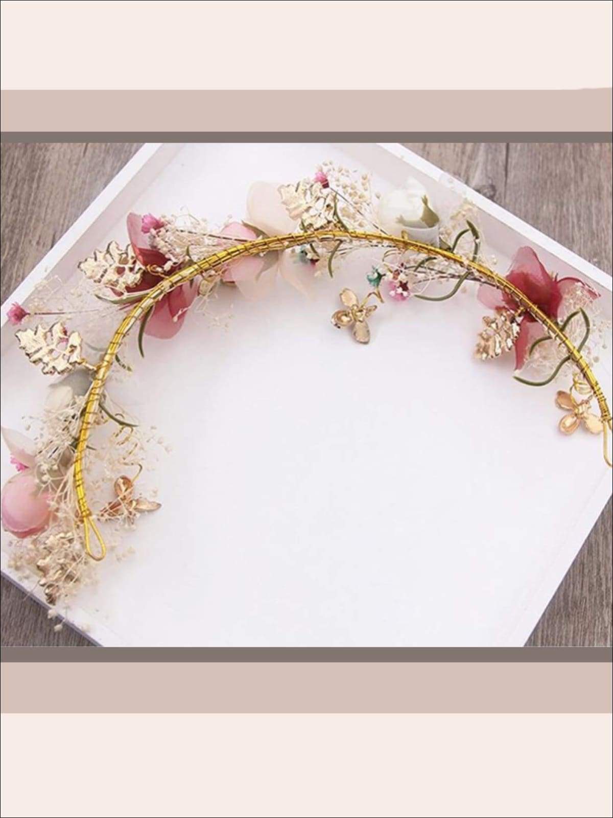 Girls Garden Fairy Flower Crown Headband