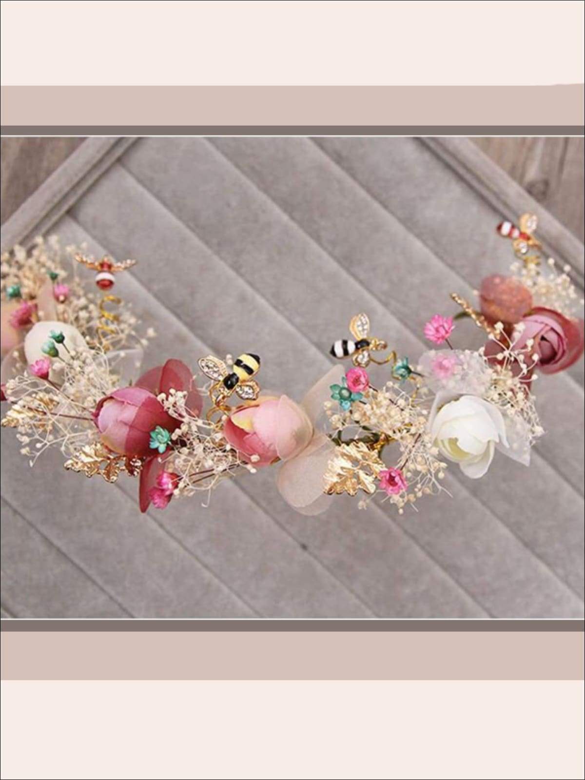 Girls Garden Fairy Flower Crown Headband