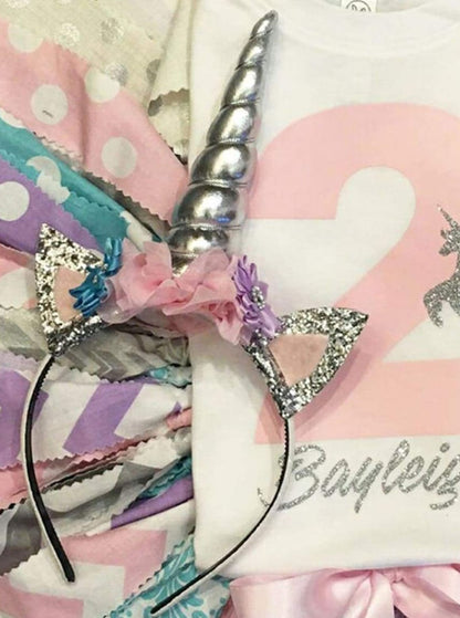 Girls Gold and Silver Magical Unicorn Headband