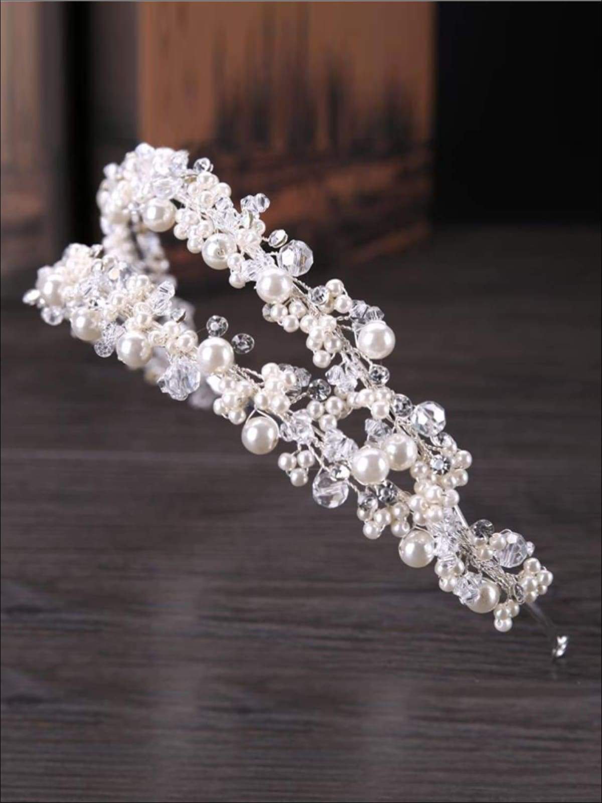 Double Layer Pearl and Crystal Beaded Headband
