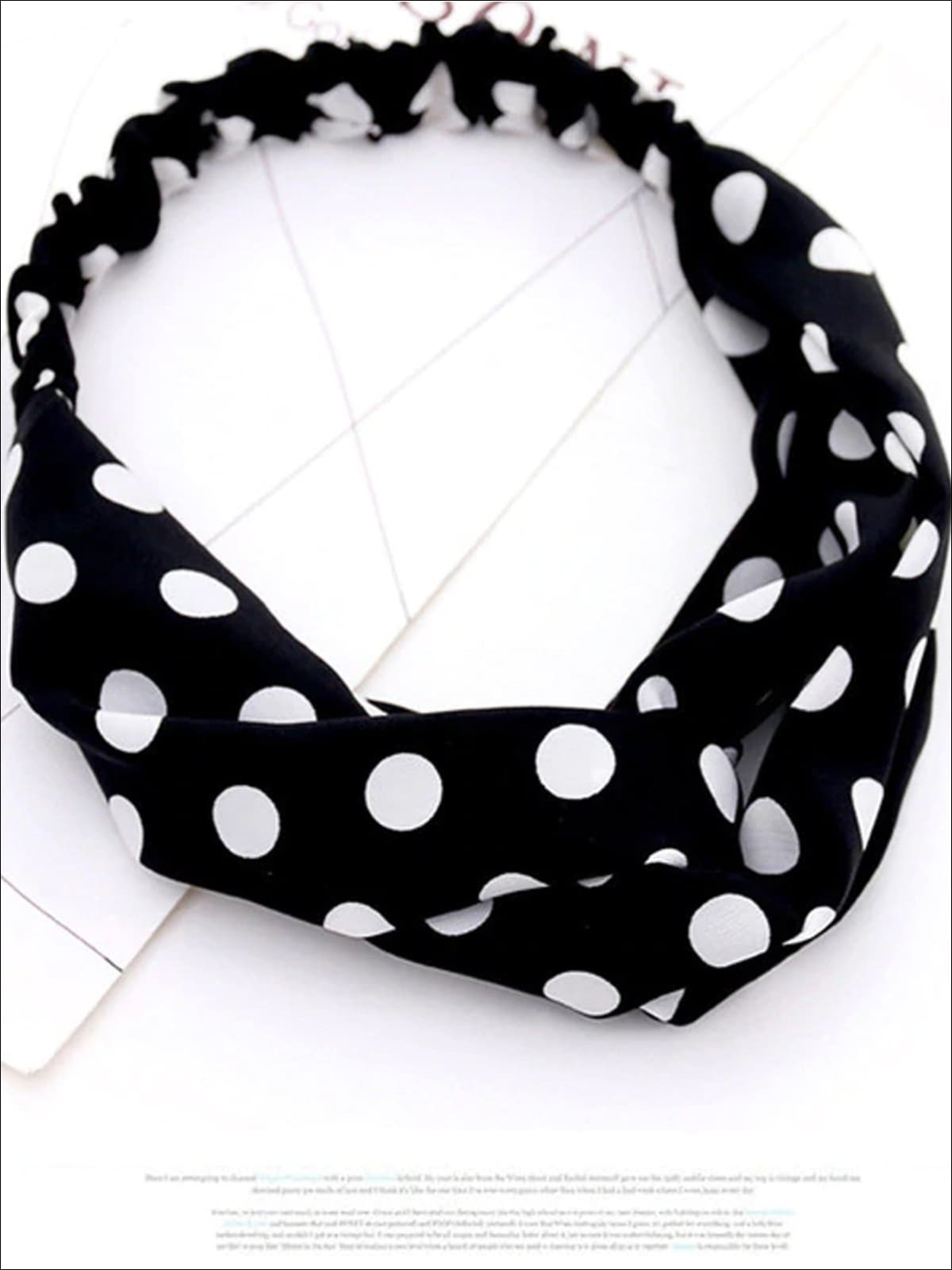 Girls Polka Dot Twisted Elastic Headband