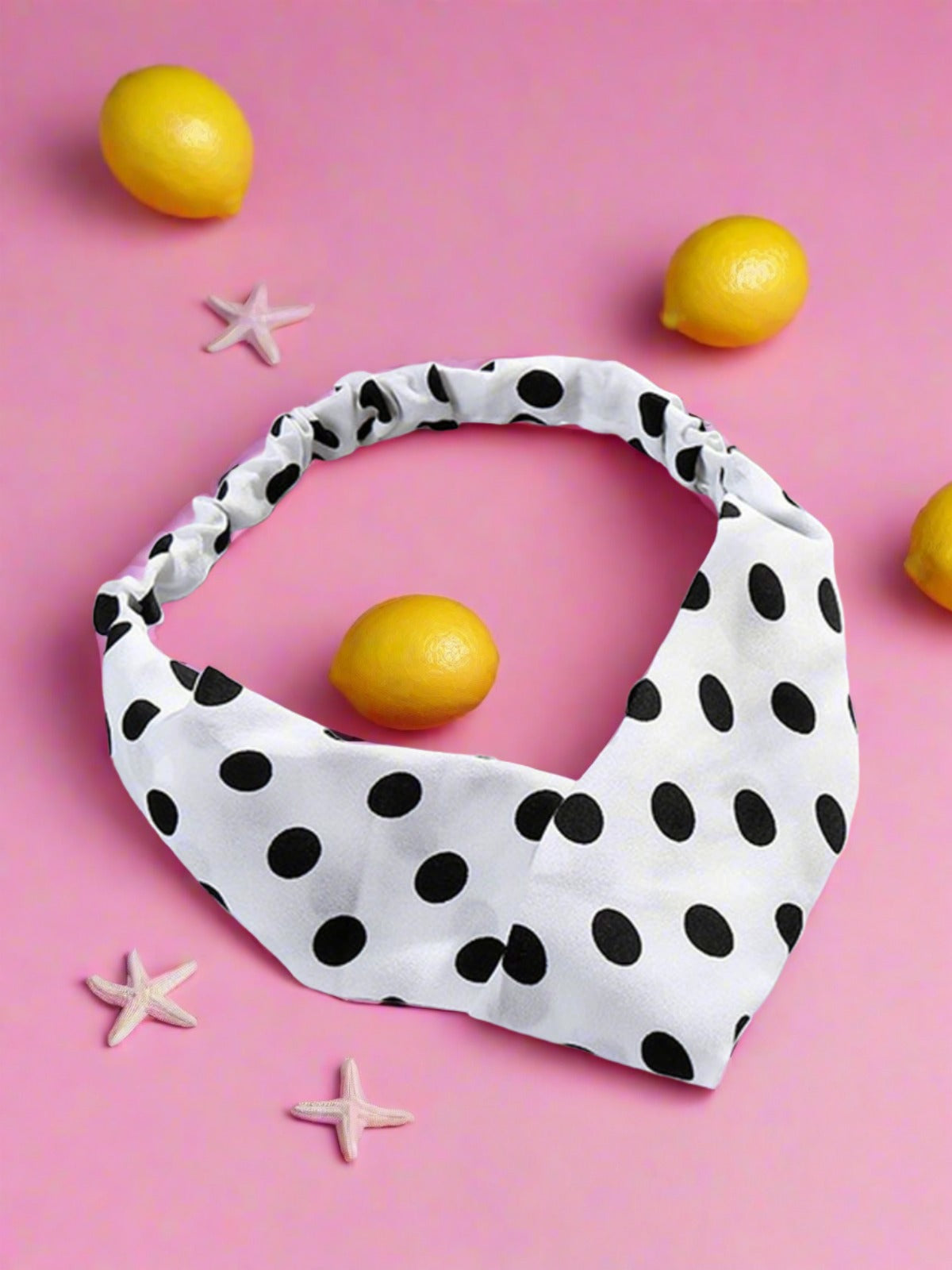 Girls Polka Dot Twisted Elastic Headband