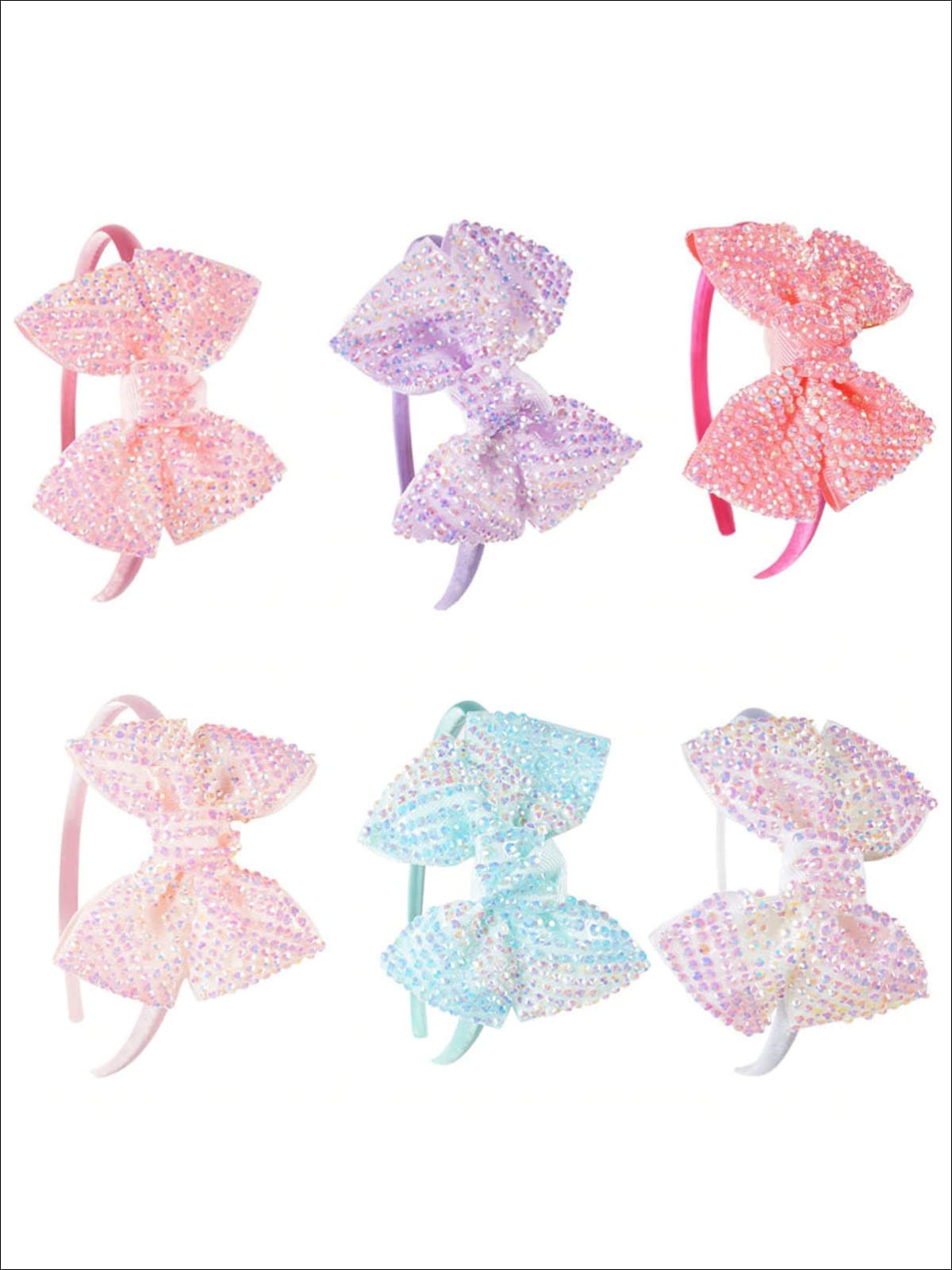 Girls Princess Rhinestone Embellished Bow Headband