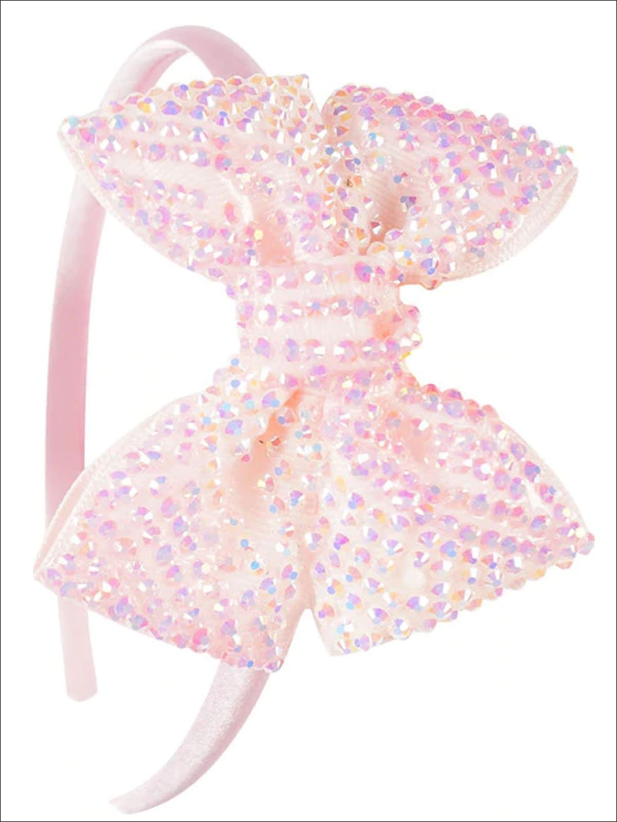 Girls Princess Rhinestone Embellished Bow Headband