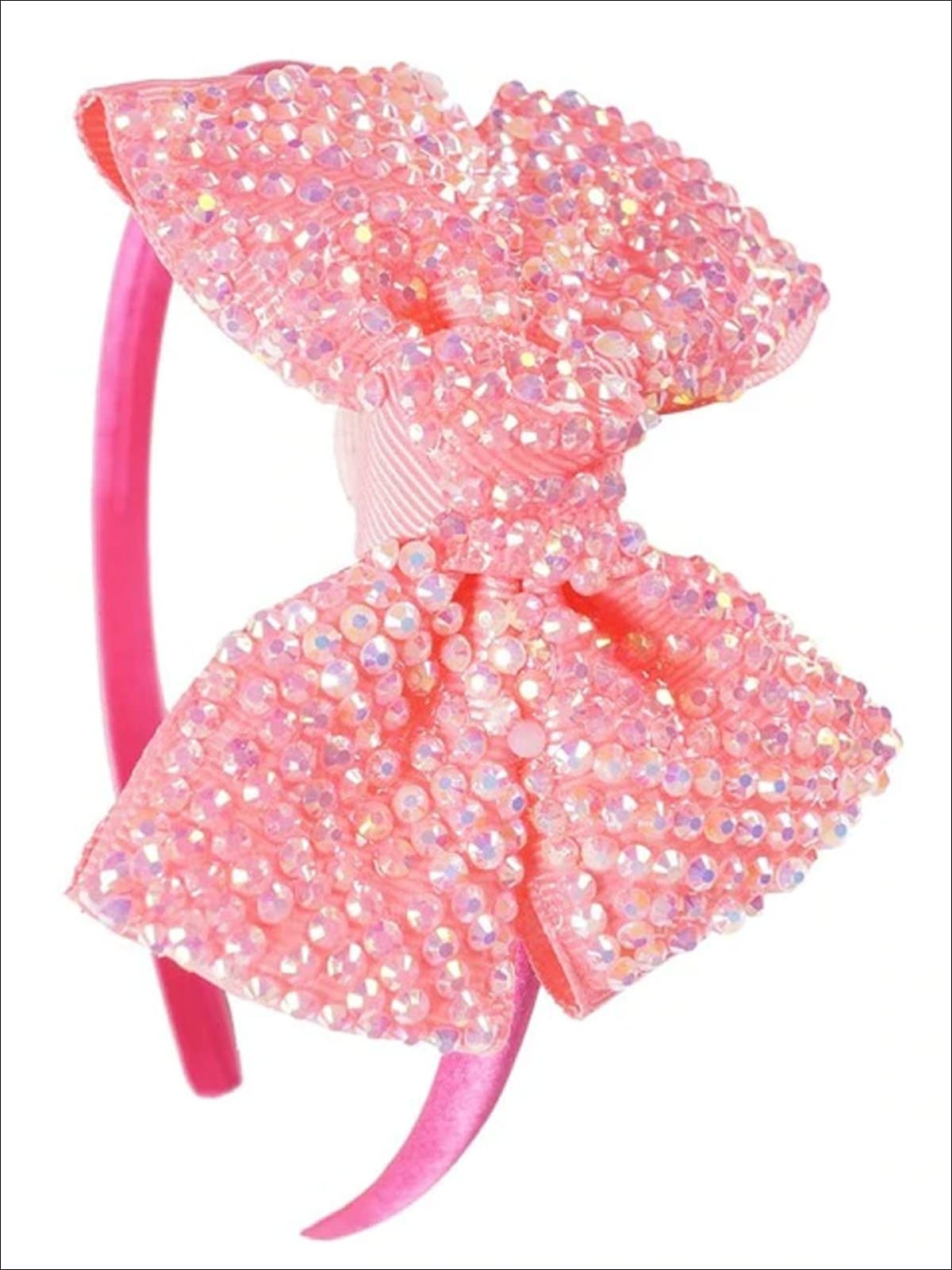 Girls Princess Rhinestone Embellished Bow Headband
