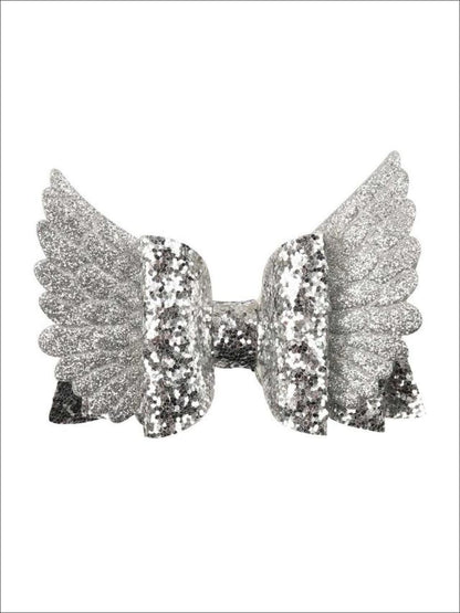 Girls Sequin Princess Angel Wing Hair Bow
