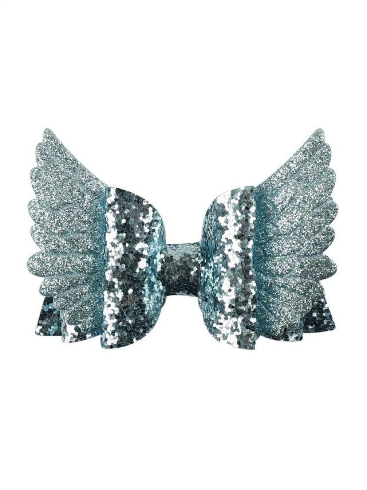 Girls Sequin Princess Angel Wing Hair Bow
