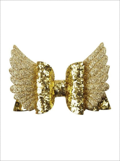 Girls Sequin Princess Angel Wing Hair Bow