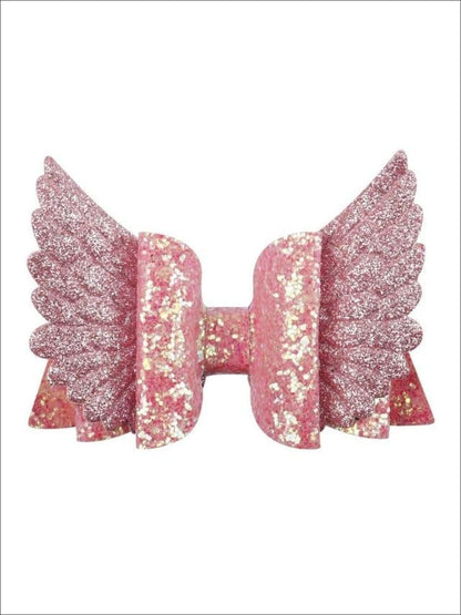 Girls Sequin Princess Angel Wing Hair Bow