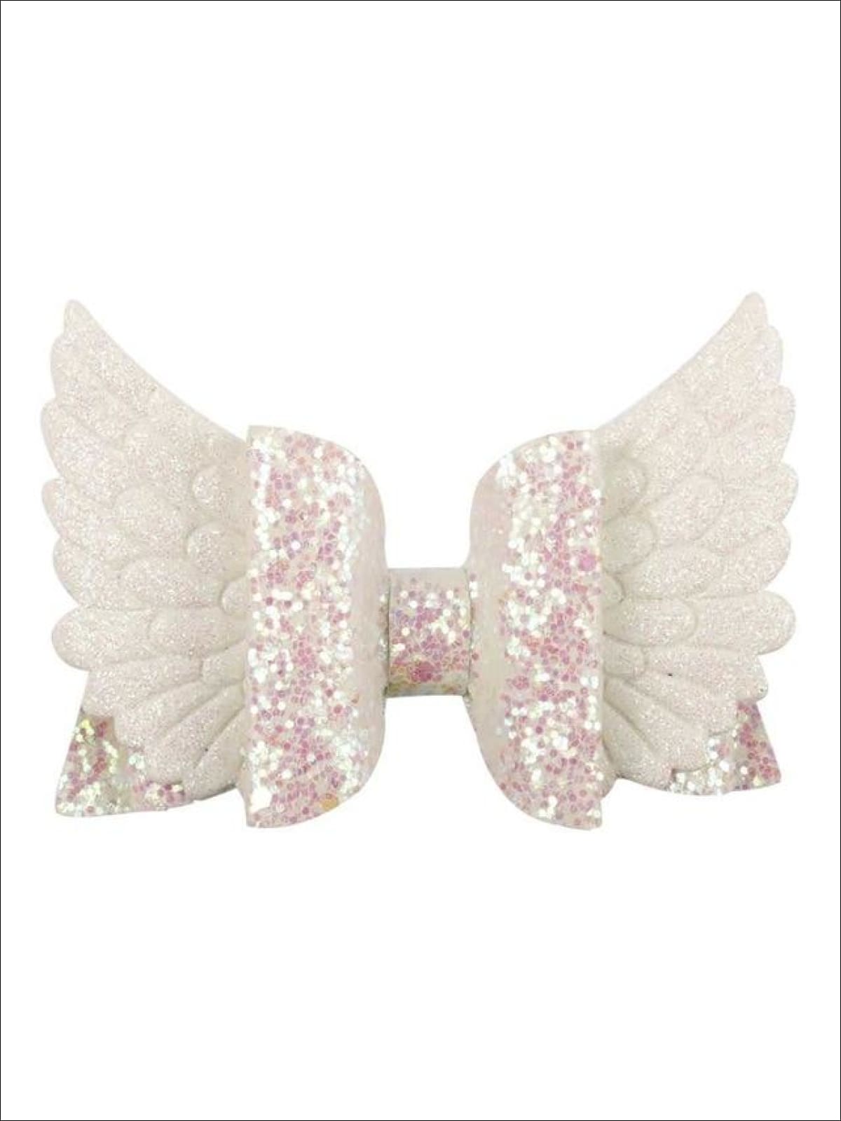 Girls Sequin Princess Angel Wing Hair Bow