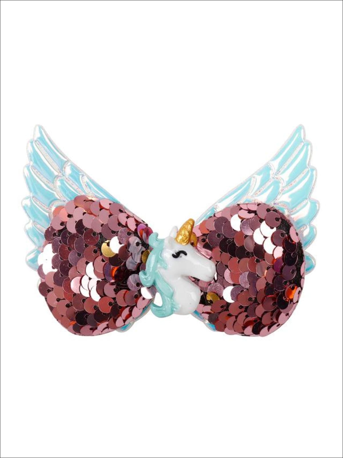 Girls Sequined Unicorn Wing Hair Clips