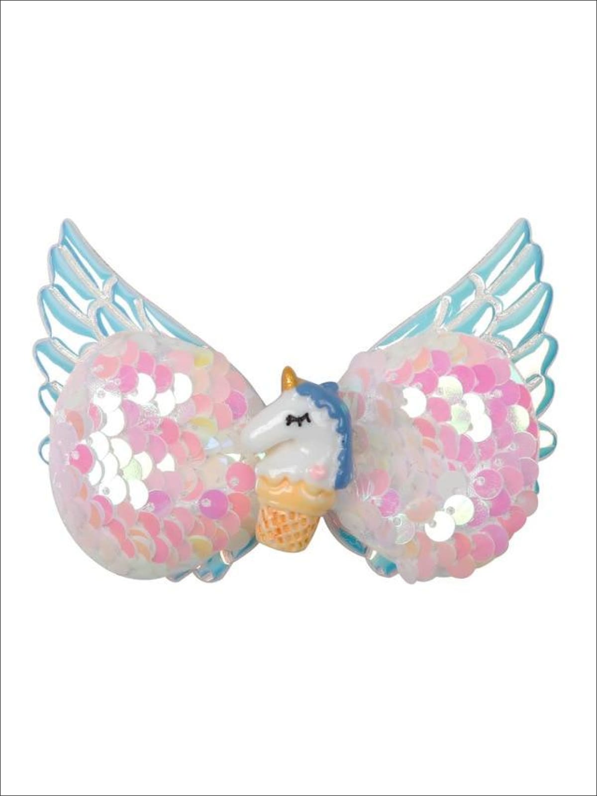 Girls Sequined Unicorn Wing Hair Clips