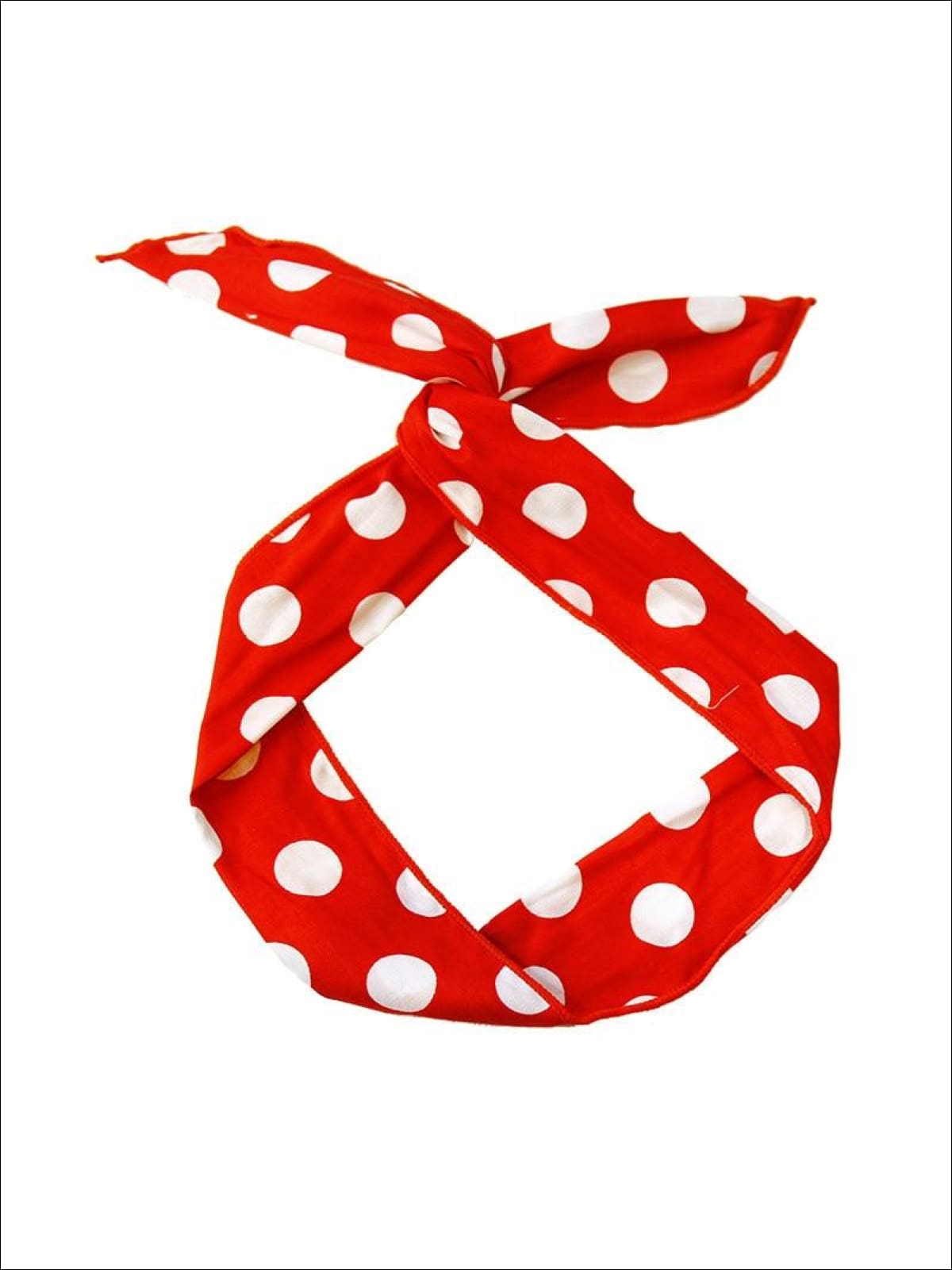 Girls Vintage Style Red and White Polka Dot Headband