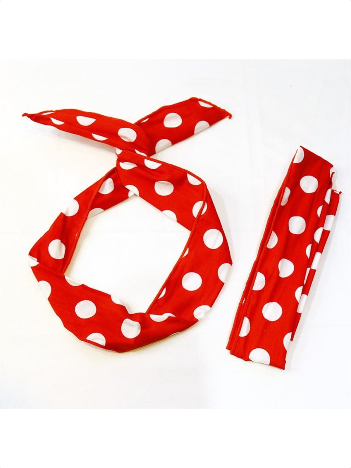 Girls Vintage Style Red and White Polka Dot Headband