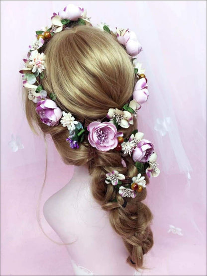 Girls Ivory Flower Girl Halo