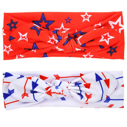 Baby Flag Day Bow Knot Print Headband Wholesale 00411772