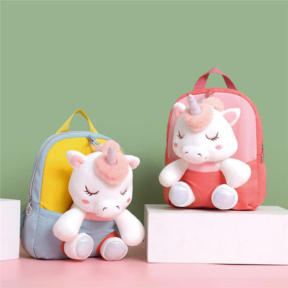 Kids School Bags Kindergarten Cartoon Plush Doll Nylon Unicorn